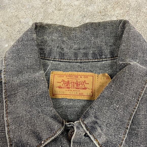 Vintage 80's Levi's Orange Tab Denim Jacket Size 48 - Picture 6 of 7